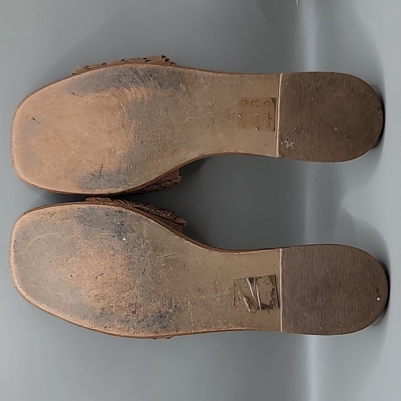 Madewell Lianne Slide Sandals Women's Size 10 Tan Woven Leather Bohemian Casual - Picture 5 of 6